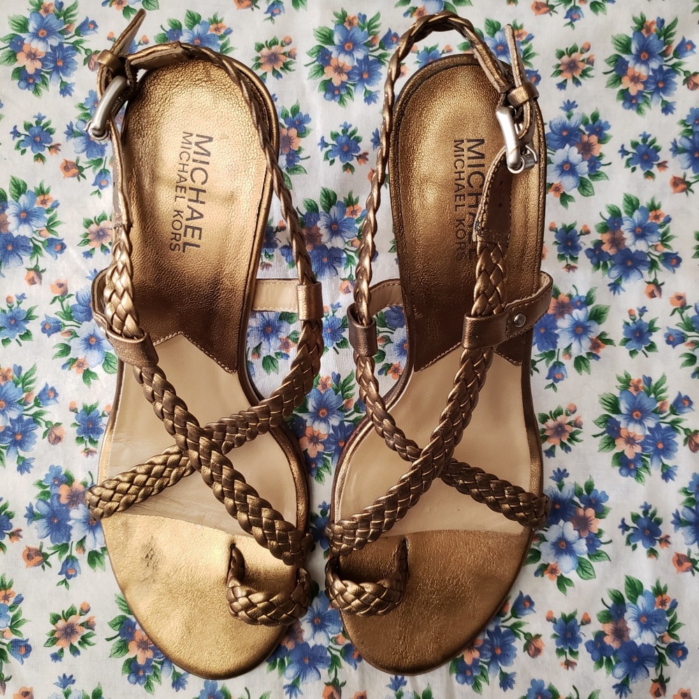 Michael Kors | Gold Braided Toe Sandals